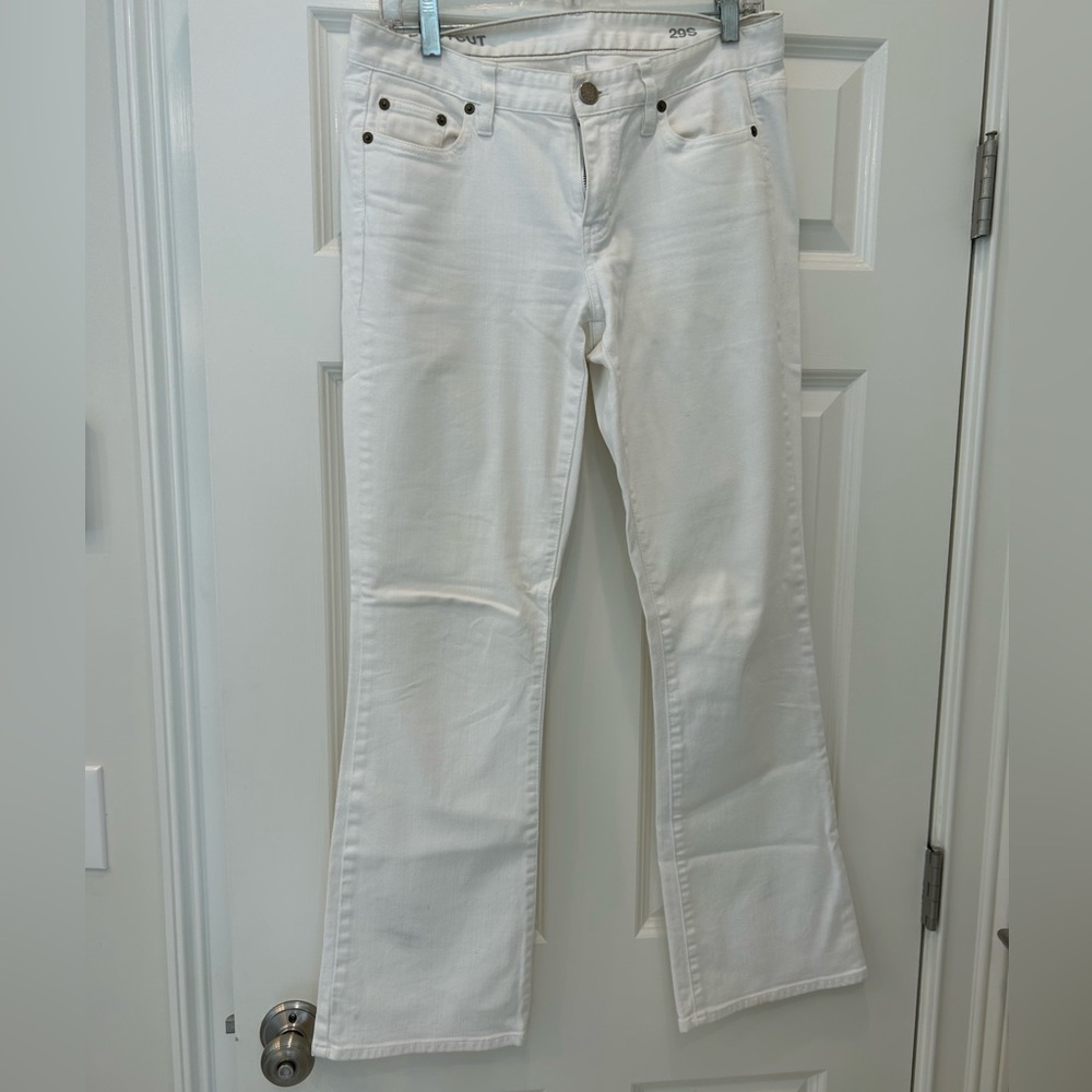 J Crew white boot cut jeans size 29S (means short, ankle length)